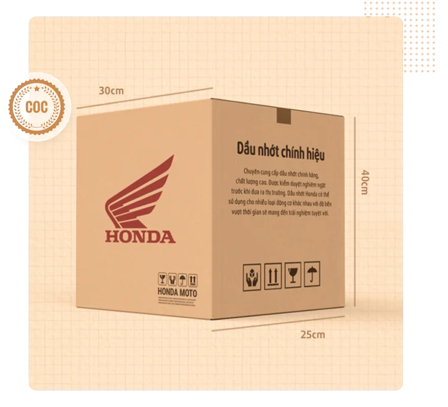 Thùng carton đựng dầu nhớt Honda