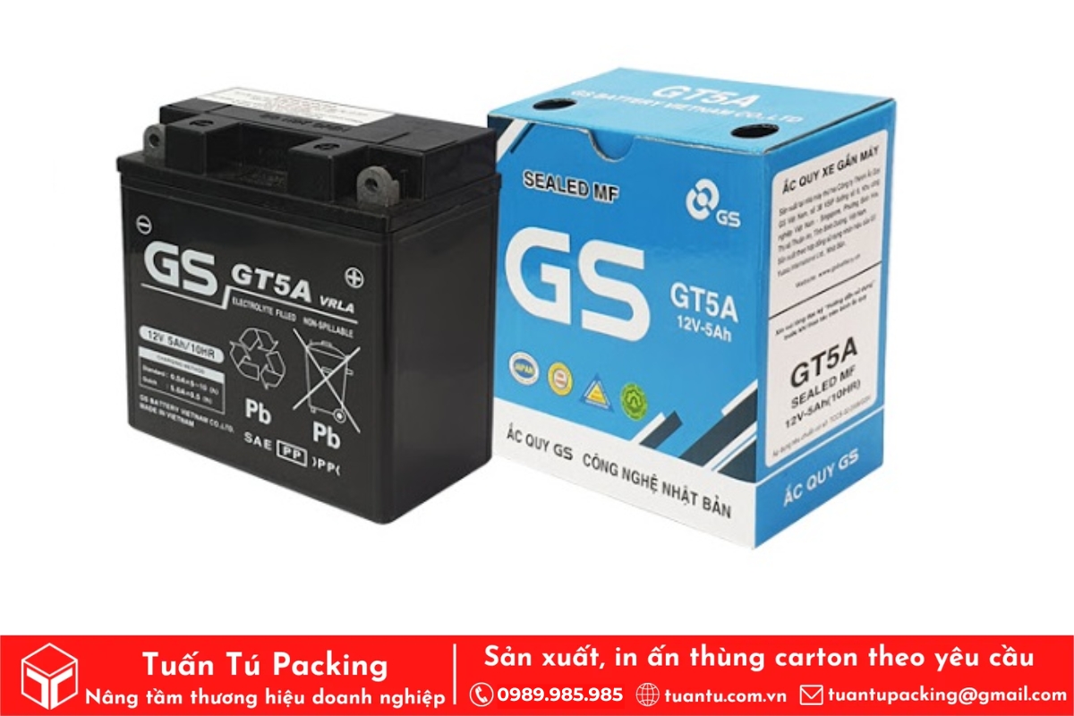 Hộp giấy được thiết kế tùy chỉnh theo hình dáng của ắc quy xe